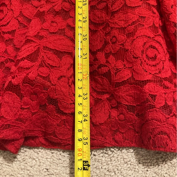 Taylor Red Lace Dress - Size 6 - Picture 5 of 8